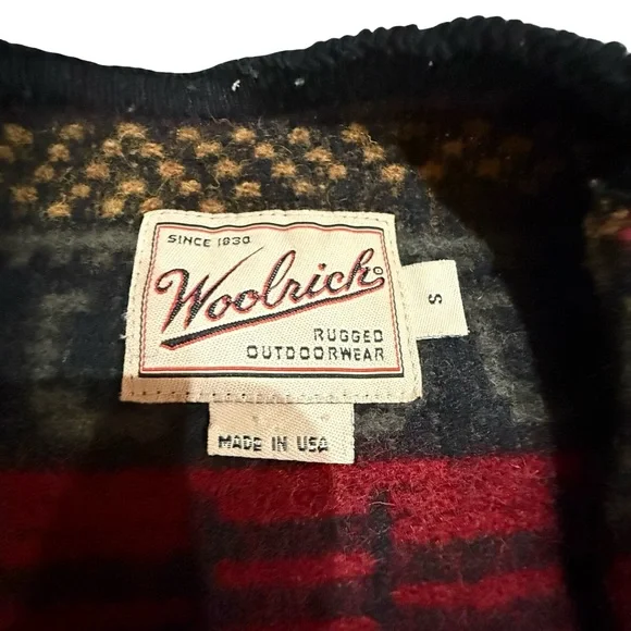 Vintage Woolrich Women’s Vest Aztec Blanket Fringe Concho Bolero Size Small - Picture 7 of 9